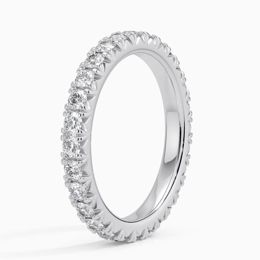 French Pavé Eternity Diamond Ring (1 ct. tw.) Platinum Eternity Band