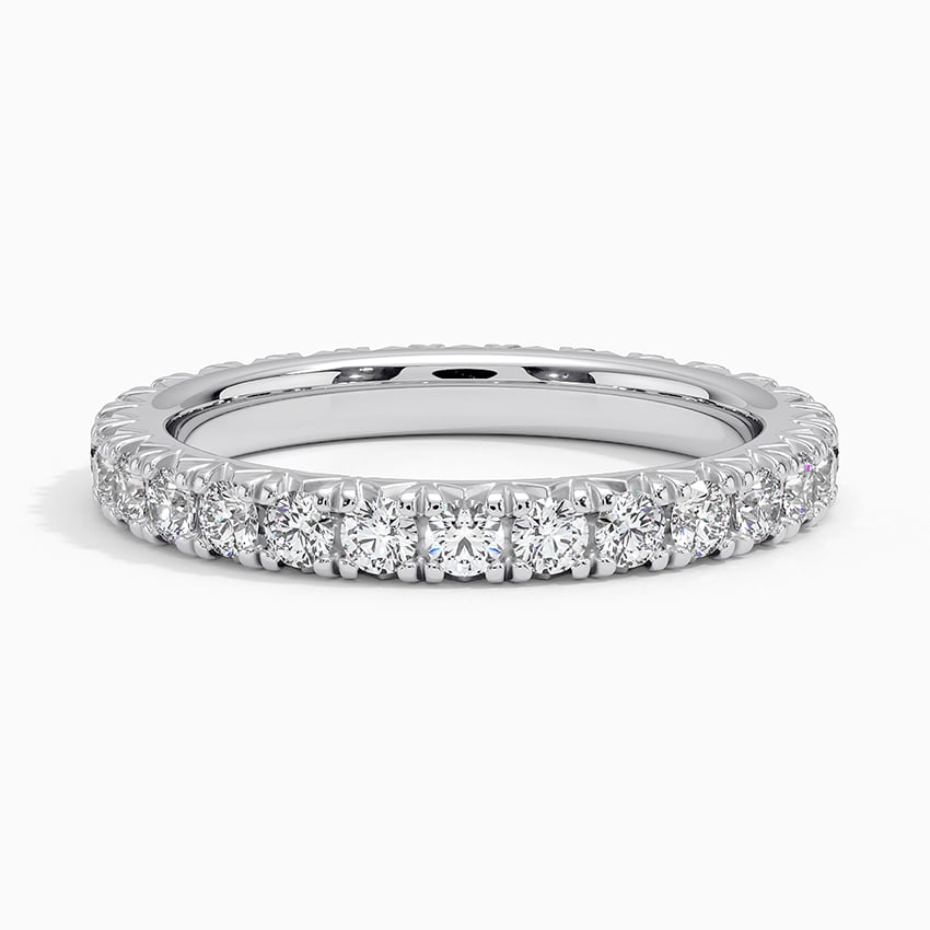 French Pavé Eternity Diamond Ring (1 ct. tw.) Platinum Eternity Band