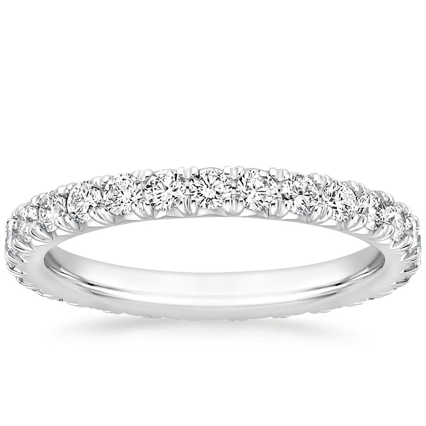 French Pavé Eternity Diamond Ring (1 ct. tw.) Platinum Eternity Band