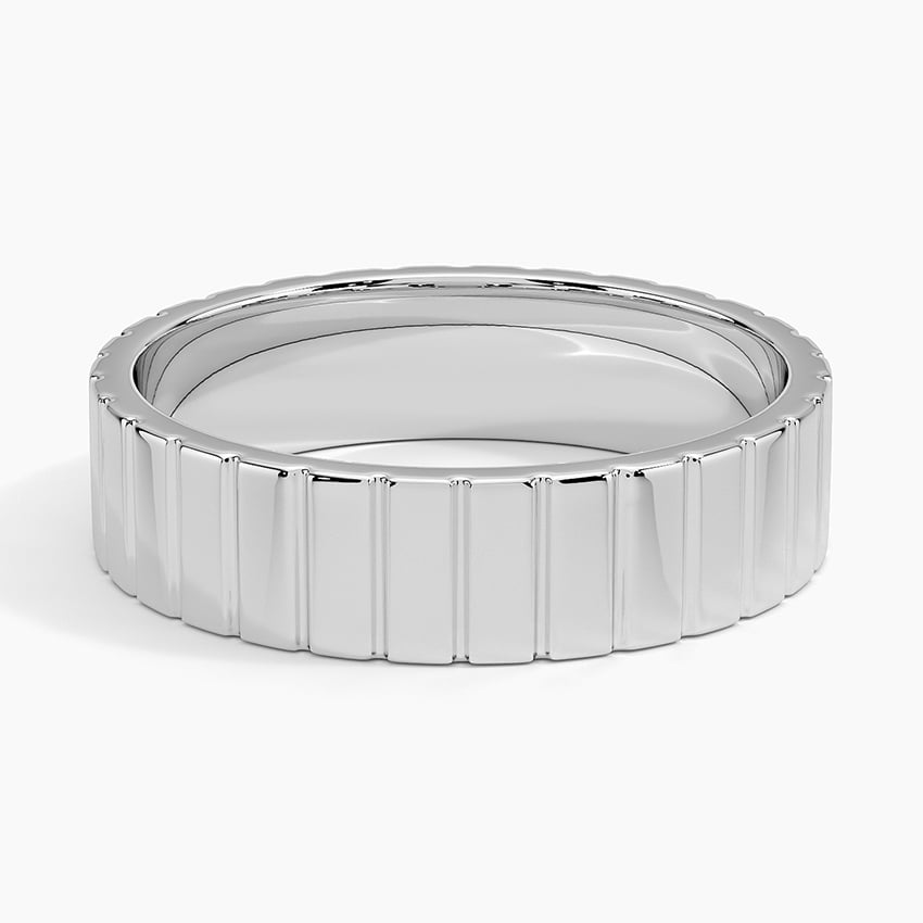 Engraved Lines 5.5mm Wedding Ring Platinum Wedding Band
