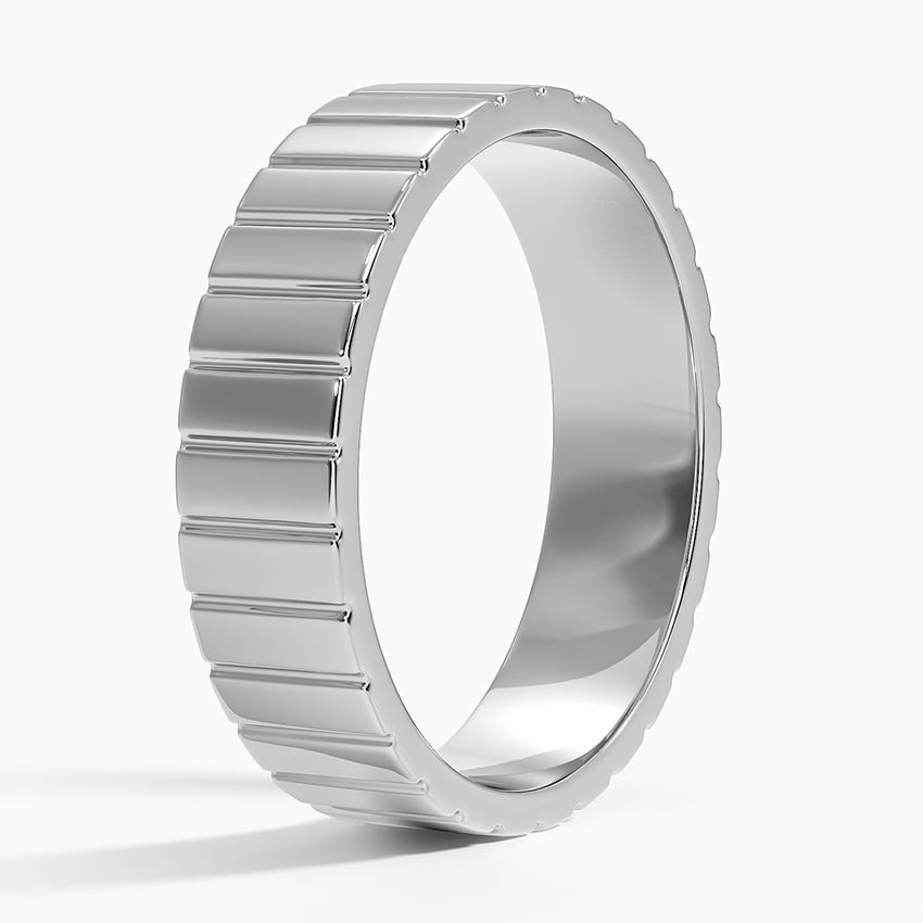 Engraved Lines 5.5mm Wedding Ring Platinum Wedding Band