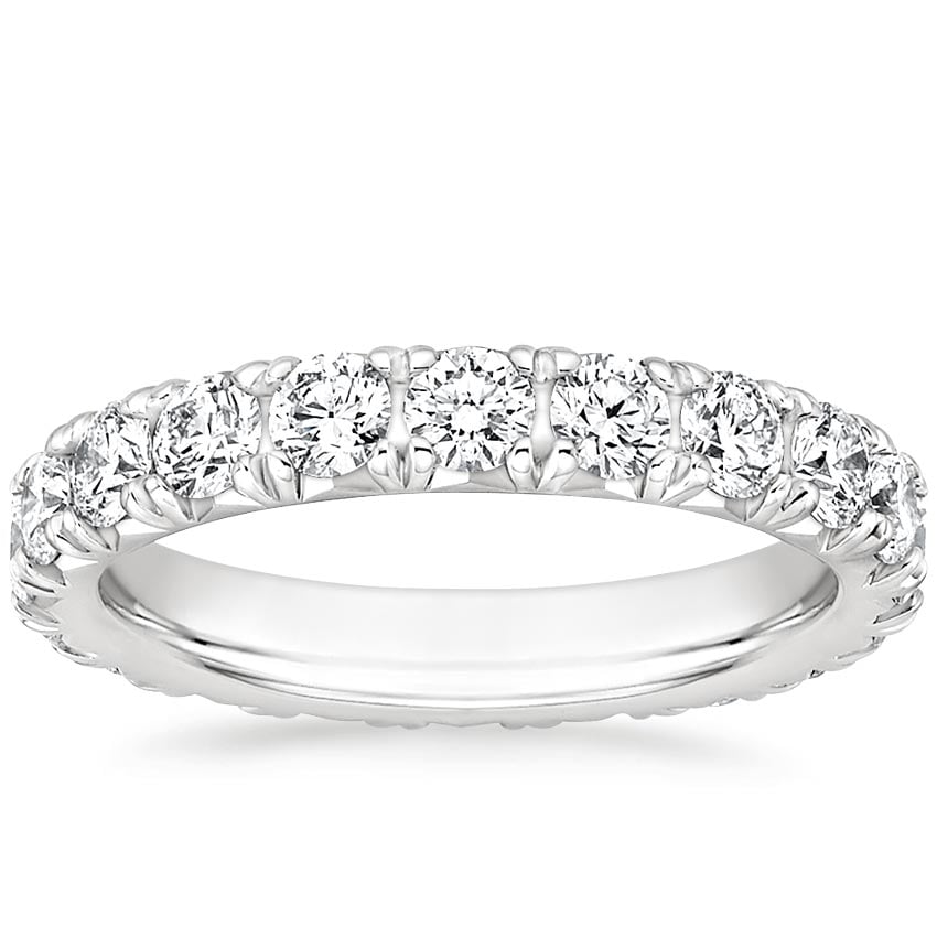 French Pavé Eternity Diamond Ring (2 ct. tw.) Platinum Eternity Band
