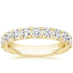 French Pavé Eternity Diamond Ring (2 ct. tw.) Yellow Gold 18k Eternity Band