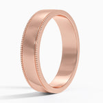Mojave Milgrain Border 5mm Wedding Ring Rose Gold 18k Wedding Band