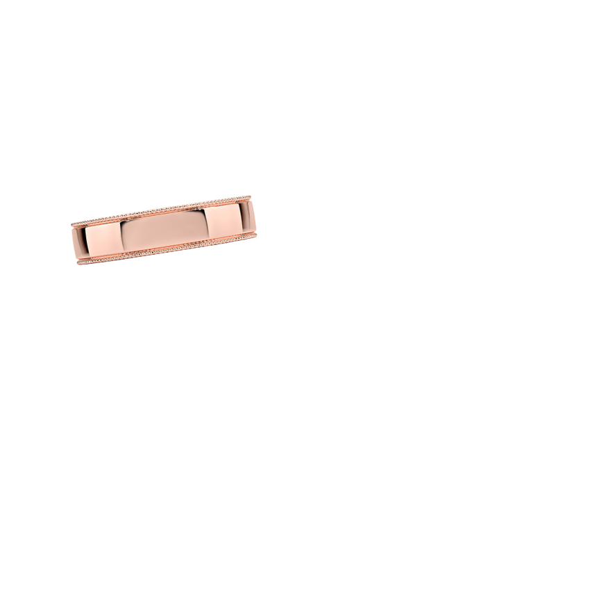 Mojave Milgrain Border 5mm Wedding Ring Rose Gold 18k Wedding Band