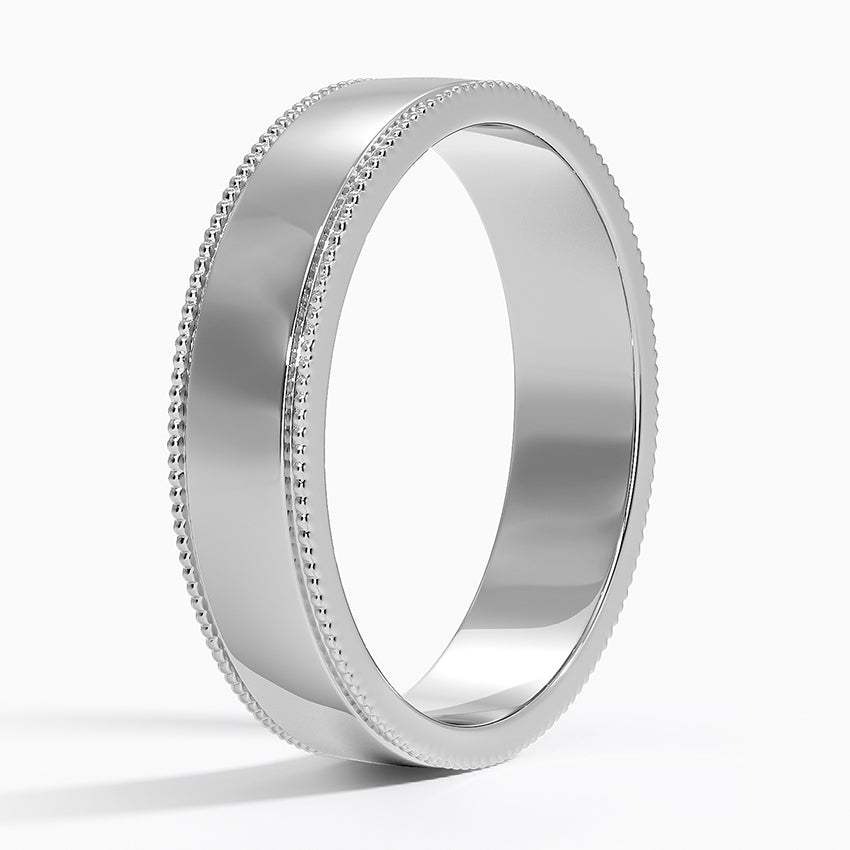 Mojave Milgrain Border 5mm Wedding Ring Platinum Wedding Band