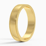 Mojave Milgrain Border 5mm Wedding Ring Yellow Gold 18k Wedding Band