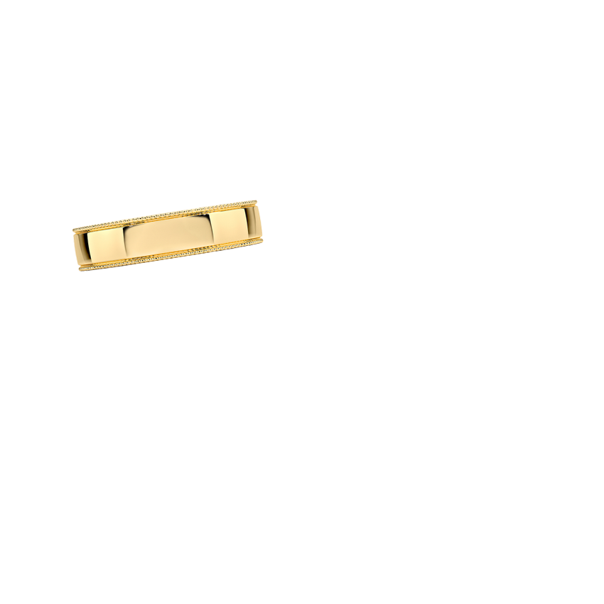 Mojave Milgrain Border 5mm Wedding Ring Yellow Gold 18k Wedding Band