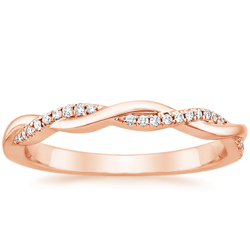 Petite Twisted Vine Diamond Ring (1/8 ct. tw.) Rose Gold 18k Wedding Band