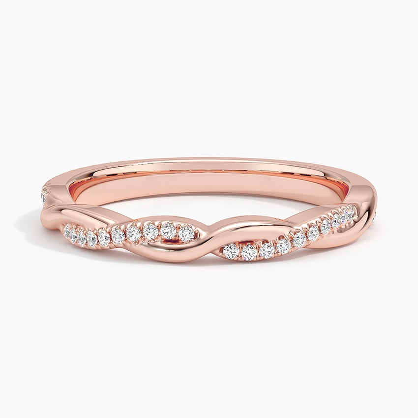Petite Twisted Vine Diamond Ring (1/8 ct. tw.) Rose Gold 18k Wedding Band