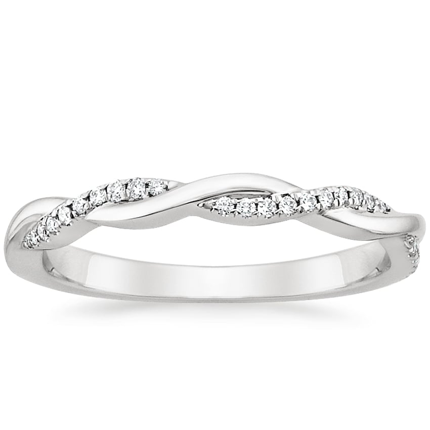 Petite Twisted Vine Diamond Ring (1/8 ct. tw.) Platinum Wedding Band