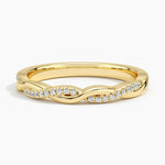 Petite Twisted Vine Diamond Ring (1/8 ct. tw.) Yellow Gold 18k Wedding Band