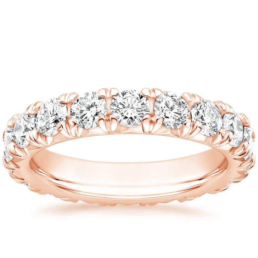 French Pavé Eternity Diamond Ring (3 ct. tw.) Rose Gold 18k Eternity Band