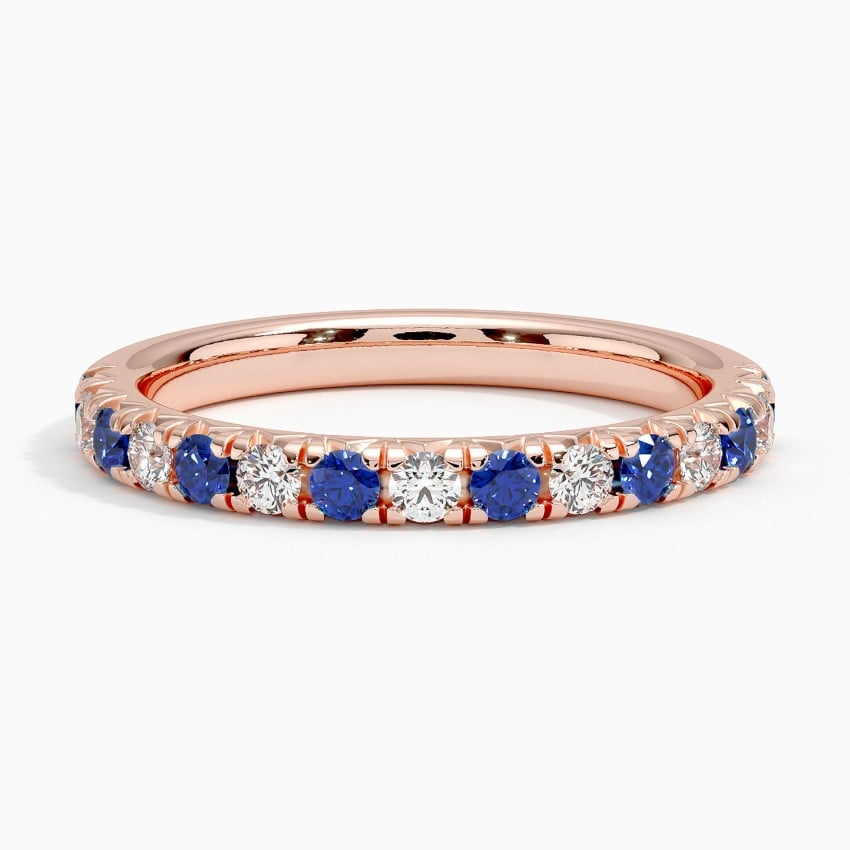 Sienna Sapphire and Diamond Ring (1/5 ct. tw.) Rose Gold 18k Wedding Band