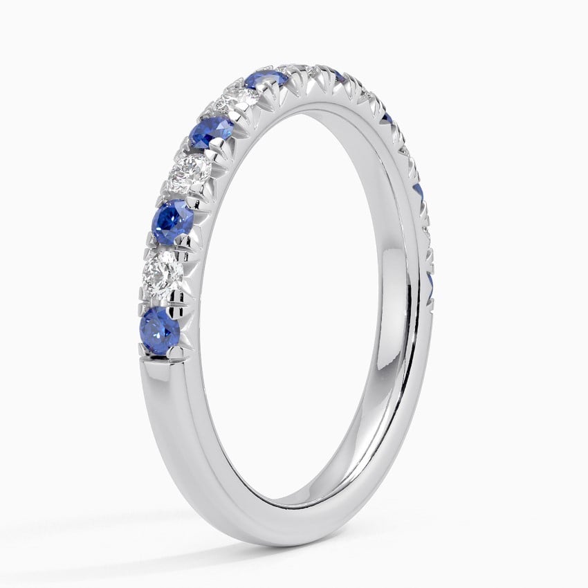 Sienna Sapphire and Diamond Ring (1/5 ct. tw.) Platinum Wedding Band