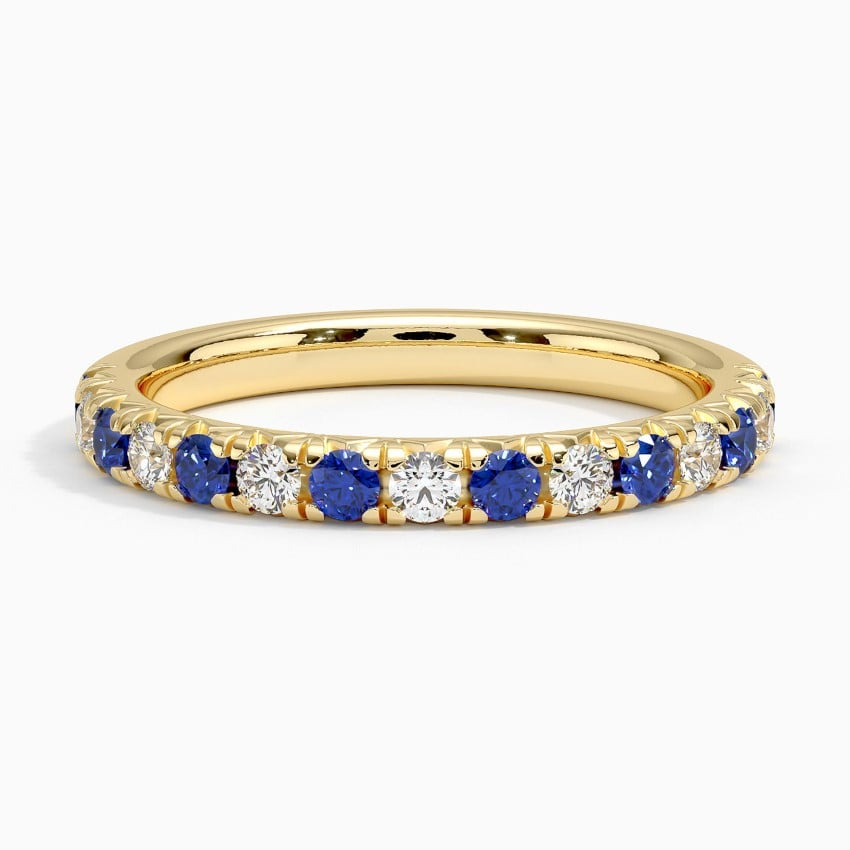 Sienna Sapphire and Diamond Ring (1/5 ct. tw.) Yellow Gold 18k Wedding Band