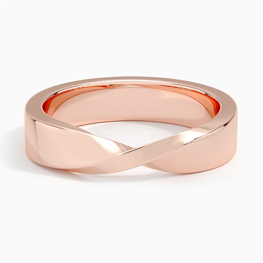 Mobius 5mm Wedding Ring Rose Gold 18k Wedding Band