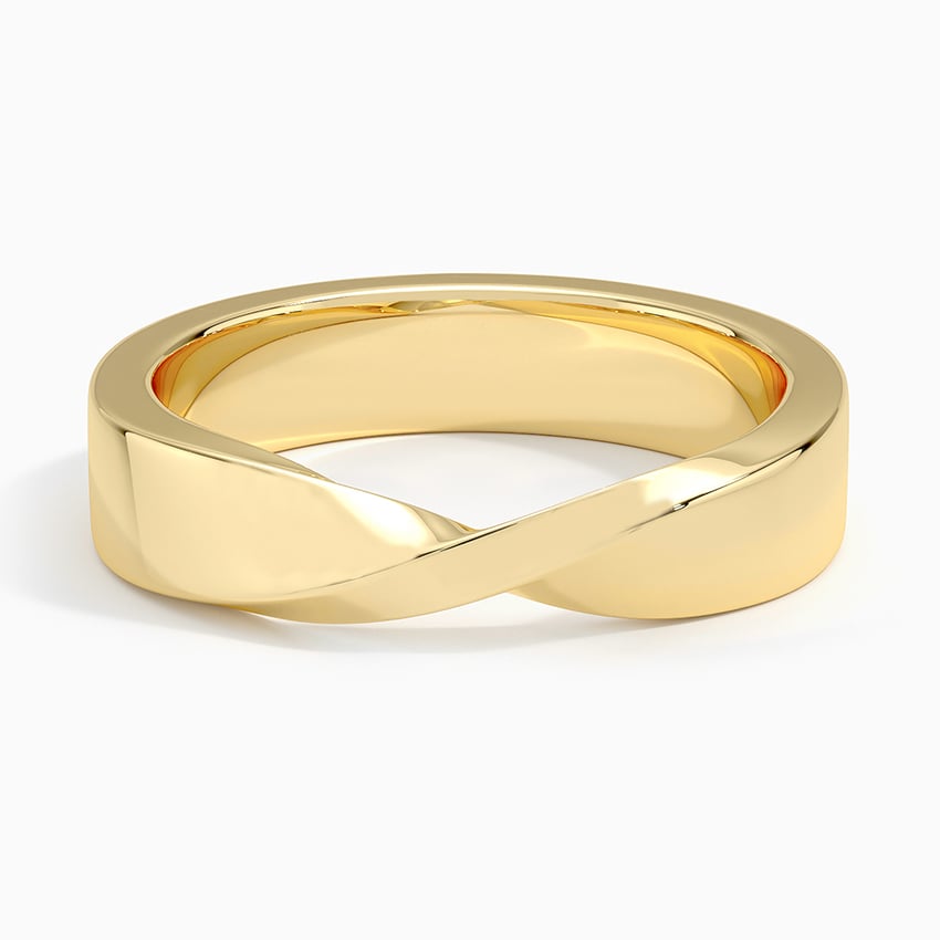 Mobius 5mm Wedding Ring Yellow Gold 18k Wedding Band