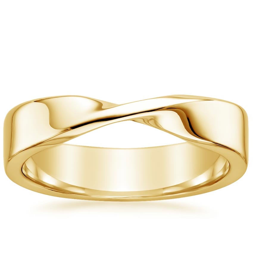 Mobius 5mm Wedding Ring Yellow Gold 18k Wedding Band