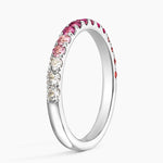 Burgundy Ombre Ring Platinum Wedding Band