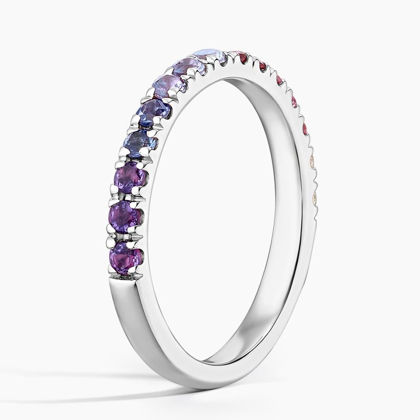 Lilac Ombre Ring Platinum Wedding Band