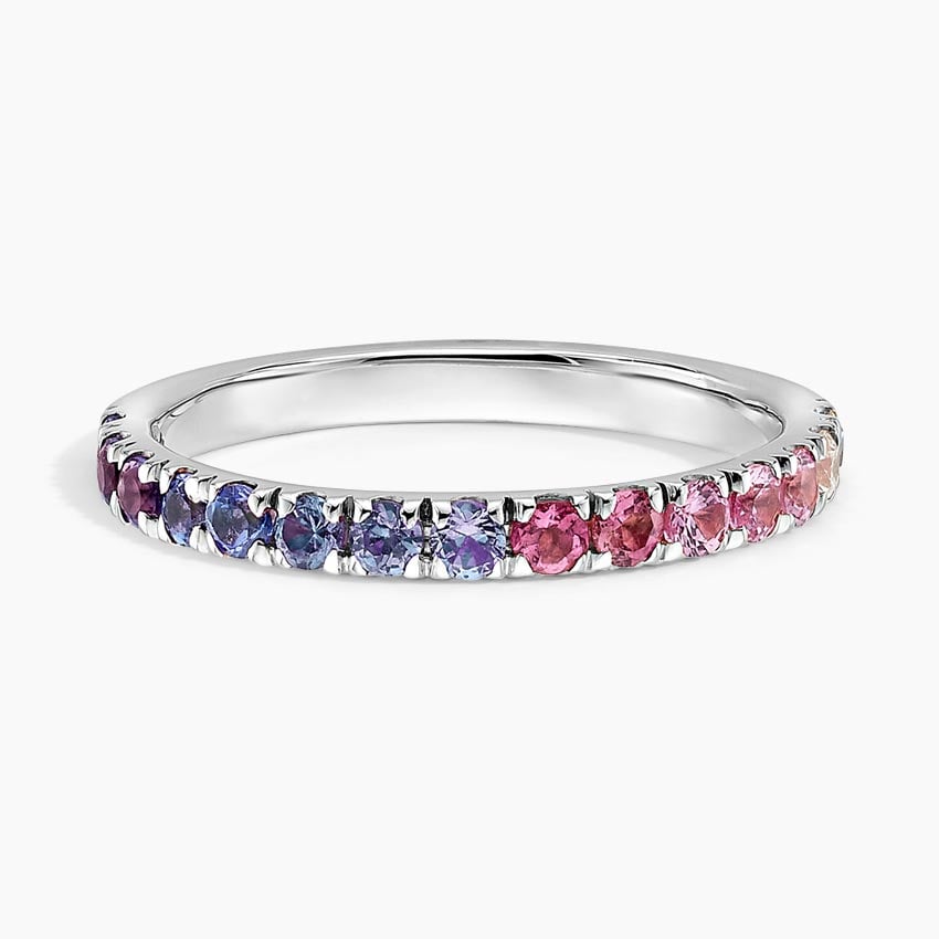 Lilac Ombre Ring Platinum Wedding Band