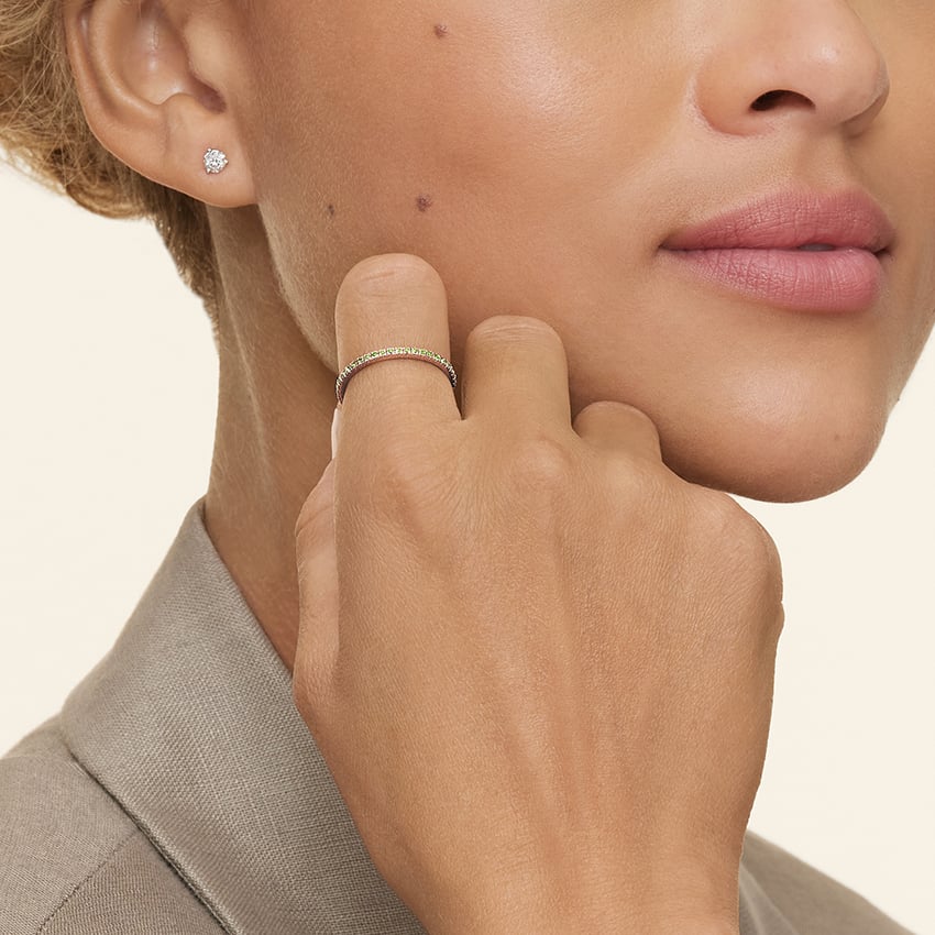 Luxe Ballad Peridot Ring Rose Gold 18k Wedding Band