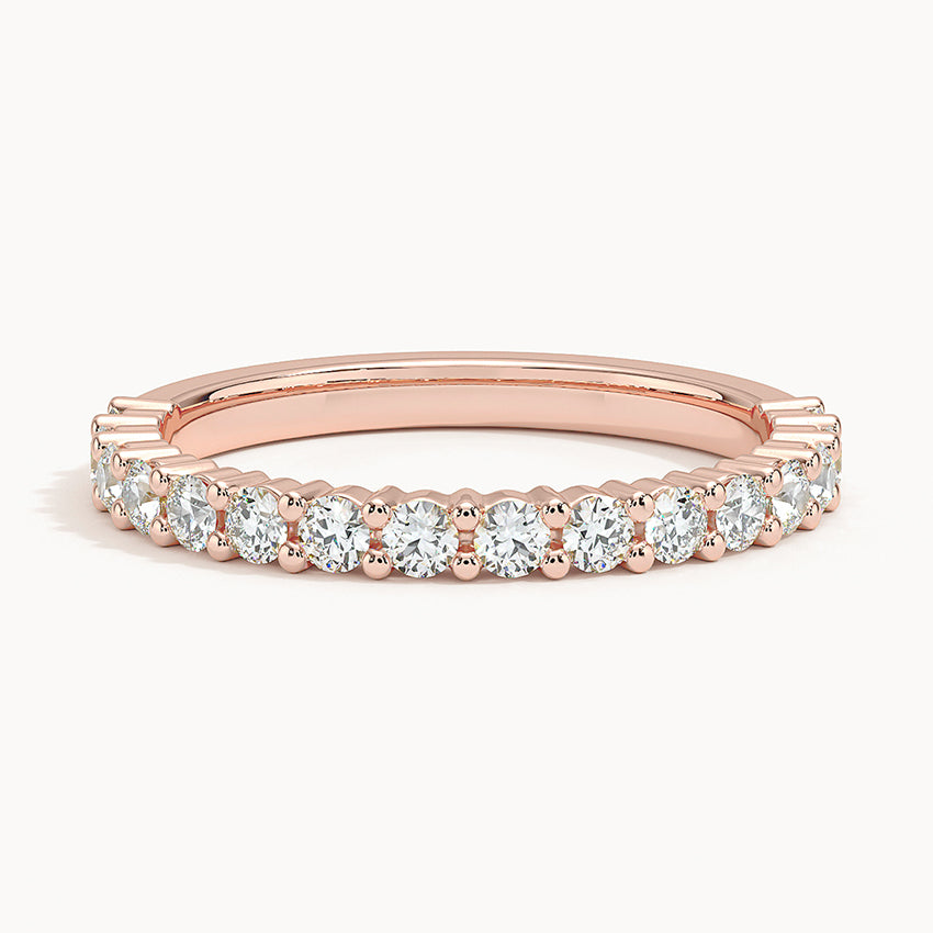 Shared Double Prong Diamond Ring (1/2 ct. tw.) Rose Gold 18k Wedding Band
