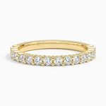 Shared Double Prong Diamond Ring (1/2 ct. tw.) Yellow Gold 18k Wedding Band