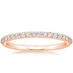 Petite Shared Prong Half Coverage Diamond Ring (1/4 ct. tw.) Rose Gold 18k Wedding Band
