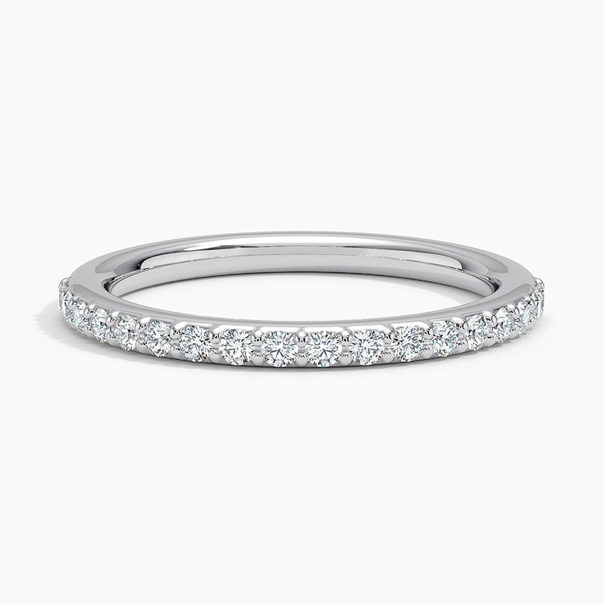 Petite Shared Prong Half Coverage Diamond Ring (1/4 ct. tw.) Platinum Wedding Band
