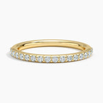 Petite Shared Prong Half Coverage Diamond Ring (1/4 ct. tw.) Yellow Gold 18k Wedding Band