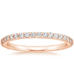 Petite Shared Prong Three-Quarter Coverage Diamond Ring (3/8 ct. tw.) Rose Gold 18k Wedding Band