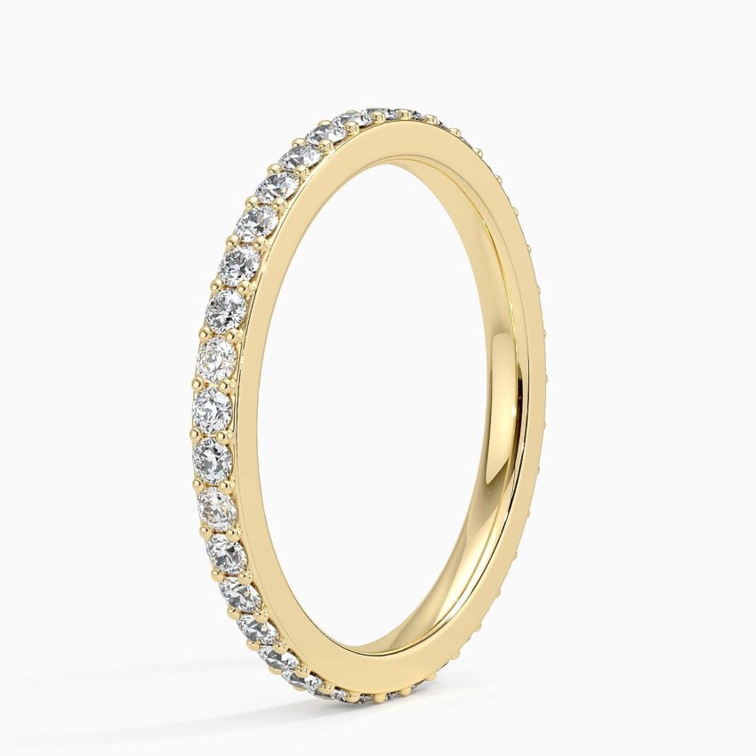 Petite Shared Prong Eternity Diamond Ring (1/2 ct. tw.) Yellow Gold 18k Eternity Band