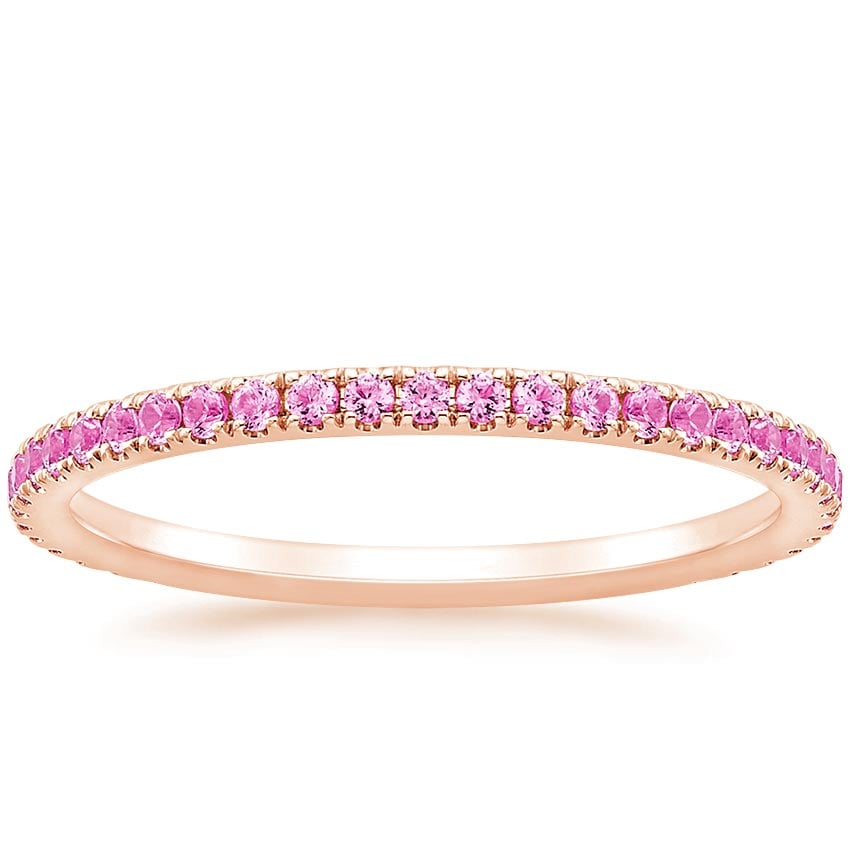 Luxe Ballad Pink Sapphire Ring Rose Gold 18k Wedding Band