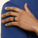 Jett Black 6mm Wedding Ring Rose Gold 18k Wedding Band