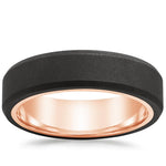 Jett Black 6mm Wedding Ring Rose Gold 18k Wedding Band