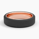 Jett Black 6mm Wedding Ring Rose Gold 18k Wedding Band