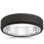 Jett Black 6mm Wedding Ring White Gold 18k Wedding Band