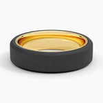 Jett Black 6mm Wedding Ring Yellow Gold 18k Wedding Band