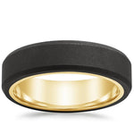 Jett Black 6mm Wedding Ring Yellow Gold 18k Wedding Band