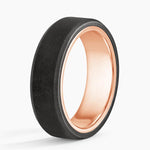 Jett Black 7mm Wedding Ring Rose Gold 18k Wedding Band