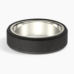Jett Black 7mm Wedding Ring White Gold 18k Wedding Band