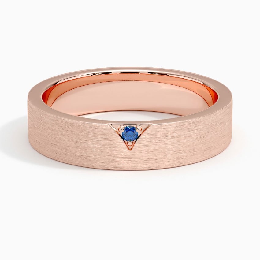 Andreas Sapphire 5mm Wedding Ring Rose Gold 18k Wedding Band