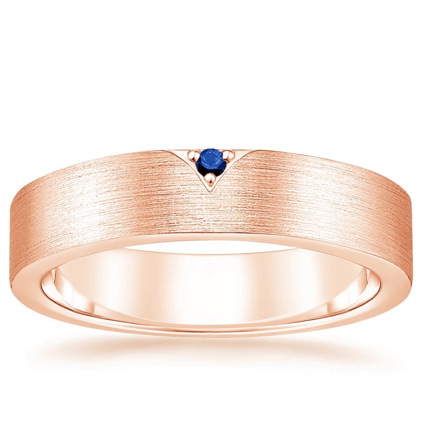 Andreas Sapphire 5mm Wedding Ring Rose Gold 18k Wedding Band