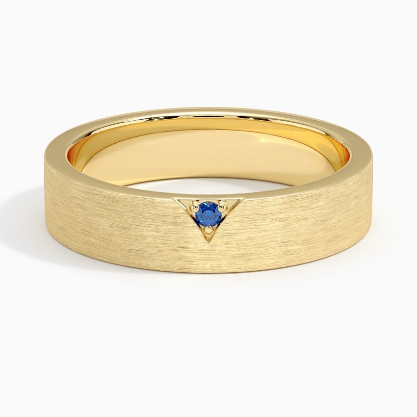 Andreas Sapphire 5mm Wedding Ring Yellow Gold 18k Wedding Band
