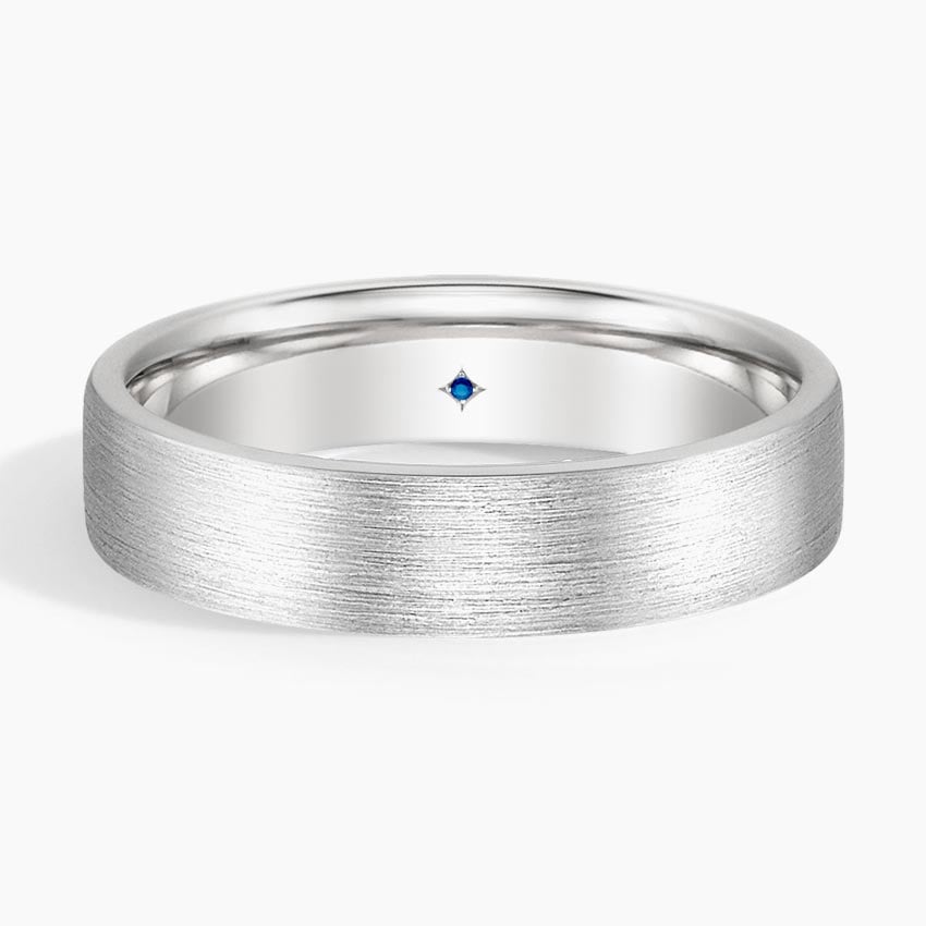 Hidden Lotus Sapphire 5mm Wedding Ring Platinum Wedding Band