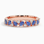 Olivetta Sapphire and Diamond Ring Rose Gold 18k Wedding Band