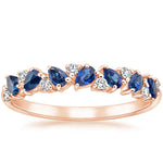 Olivetta Sapphire and Diamond Ring Rose Gold 18k Wedding Band