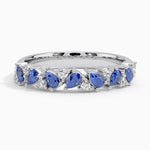 Olivetta Sapphire and Diamond Ring Platinum Wedding Band